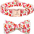 Lionheart glory Dog Collar, Dog Collar with Bow, Popsicle Print Girl or Boy Dog Bowtie Collar Cute Pet Collar Gift for Medium Dog