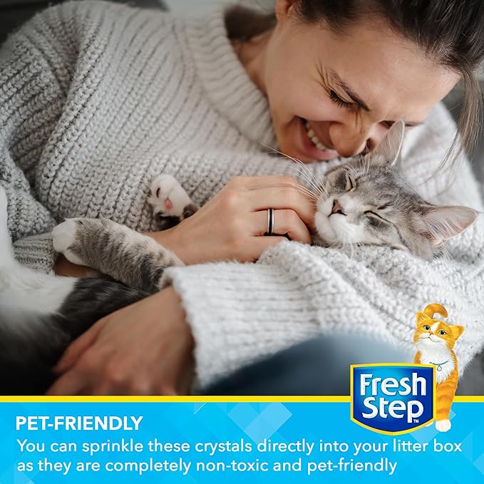 Fresh Step Cat Litter Crystals Deodorizer, Non Toxic Odor Neutralizing Crystals for Litter Boxes that Help Control Smells and Keep Home Areas Fresh, Sweet Blossom Scent, 30 Ounce