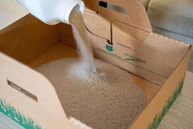 Disposable Ten Second Litter Boxes for Kitty/Cats. Made in The USA. Biodegradable Solution for Quick and Easy Disposal. Made of Recyclable Material. (8-Pack + Cottage)
