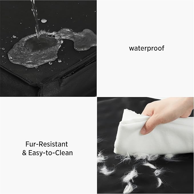 LE SURE Outdoor Waterproof Dog Bed for Large Dogs, Orthopedic Egg Crate Foam Pet Bed with Oxford Fabric Surface and Removable and Durable Cover, Machine Washable, 36''x27'', Black