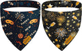 Happy New Year Dog Bandanas with Snap Button, 2 Pack Adjustable Bandanas for Small, Medium, and Large Dogs, Pet Scarf for Holiday Costume Accessory & Photo Shoot (Small)
