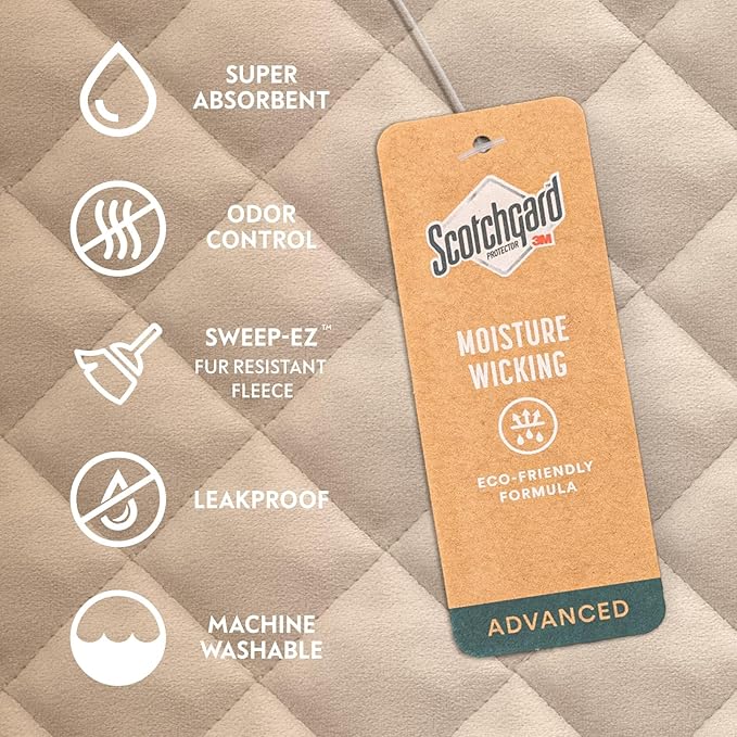 Paw Inspired Waterproof Fitted Cover for Dog Bed | Washable Bed Protector for Dog Mattress | Removable Replacement Cover for Small Pet Bed (Beige, 30 x 20 x 5 Inch)