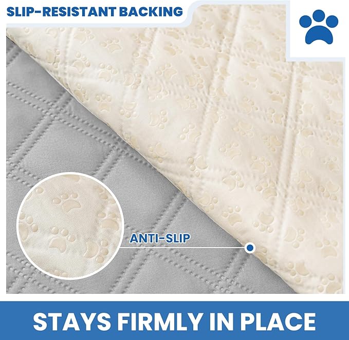 Waterproof Dog Bed Cover Pet Blanket, Soft Couch Cover for Dogs Washable, Non-Slip Dog Blanket Protect Furniture Couch Sofa Car for Puppy Large Dogs Cat (40x50 Inch, Light Grey)