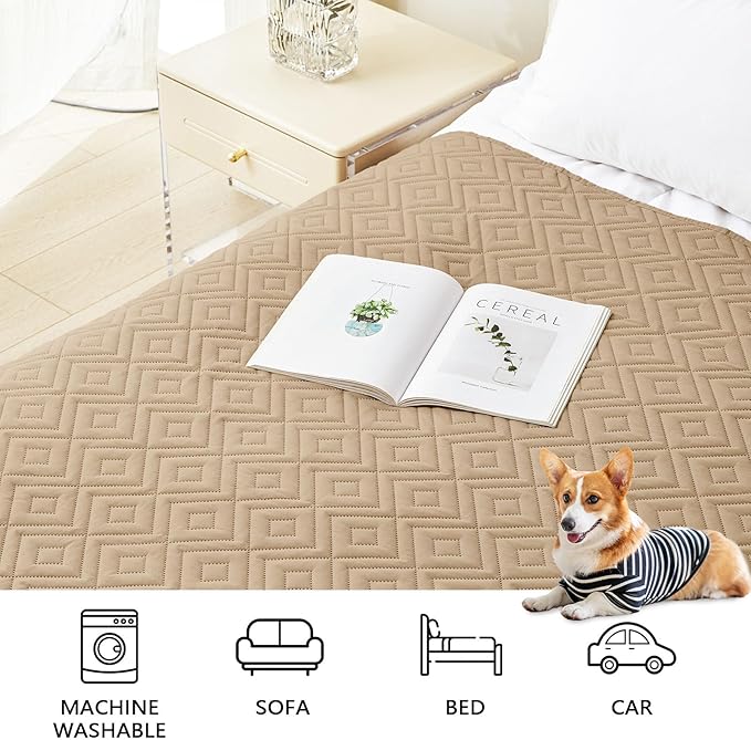 hyha Waterproof Dog Blanket, Soft Dog Bed Cover Pet Blankets, Waterproof Sofa Couch Cover for Dogs Washable, Reversible Pet Couch Covers for Sofa Furniture (68x82 Inch, Camel/Camel)