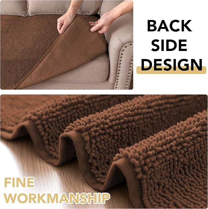 H.VERSAILTEX Non Slip Pet Couch Cover Chenille Dog Bed Protector Thick Soft Sofa Slipcover Pet Friendly Washable Couch Cushion Covers for Pets (40" x 50", Caramel)
