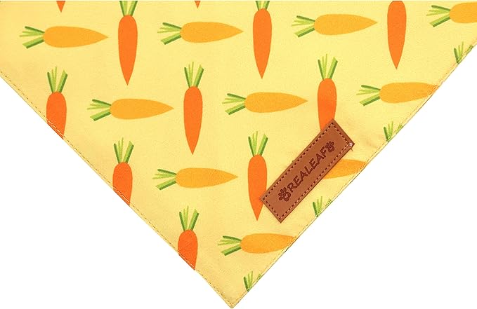 Realeaf Easter Dog Bandanas 2 Pack, Triangle Reversible Pet Scarf for Boy and Girl, Premium Durable Fabric, Holiday Bandana for Medium and Large Dogs (Large)