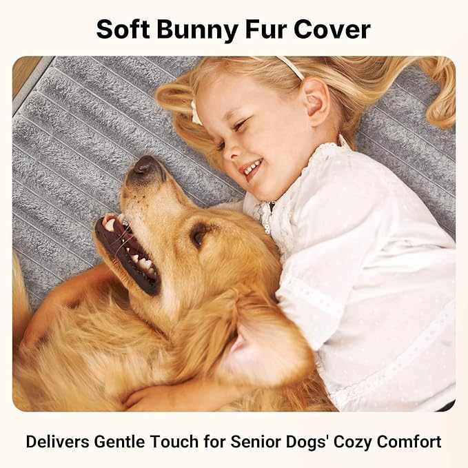Veehoo Orthopedic Dog Bed for Large Senior Dogs, 7 Inch Thick XL Memory Foam Dog Bed with L Shaped Bolsters, Orthopedic Pet Couch with Waterproof Liner & Removable Washable Cover, 48"x30"x7"