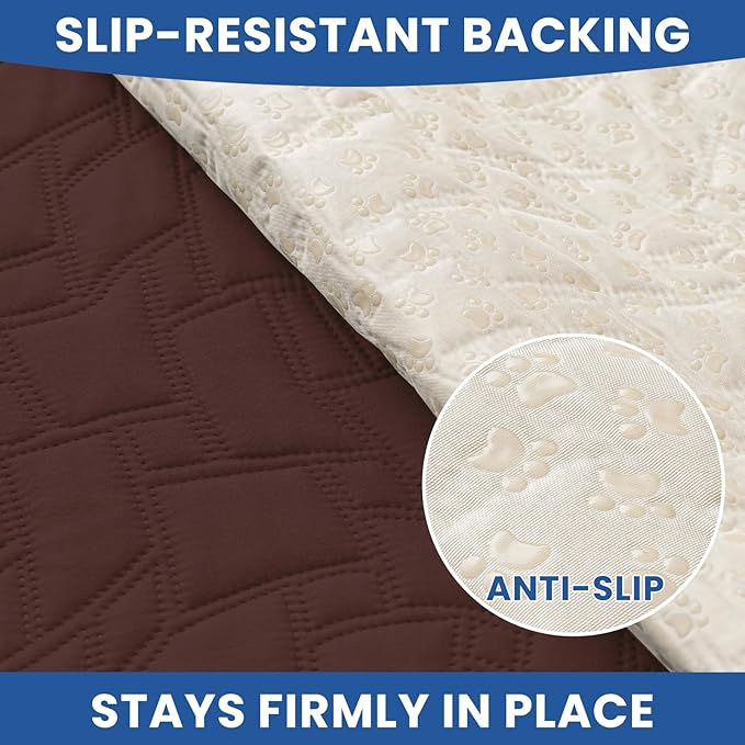 Waterproof Dog Bed Cover, Non-Slip Dog Blanket for Couch, Couch Covers for Dogs Washable, Pet Blanket for Furniture, Pet Bed Mat for Sofa, Car, Pet Supplies (52x82 Inch, Coffee)