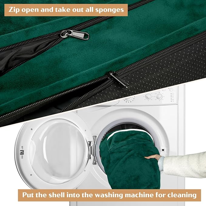 Comfort Expression Orthopedic Dog Bed for Medium Dogs 30x20 Inch, Waterproof Supportive Egg Crate Foam Medium Pet Bed with Removable Bolsters, Dog Couch with Washable Cover & Non-Slip Bottom, Emerald