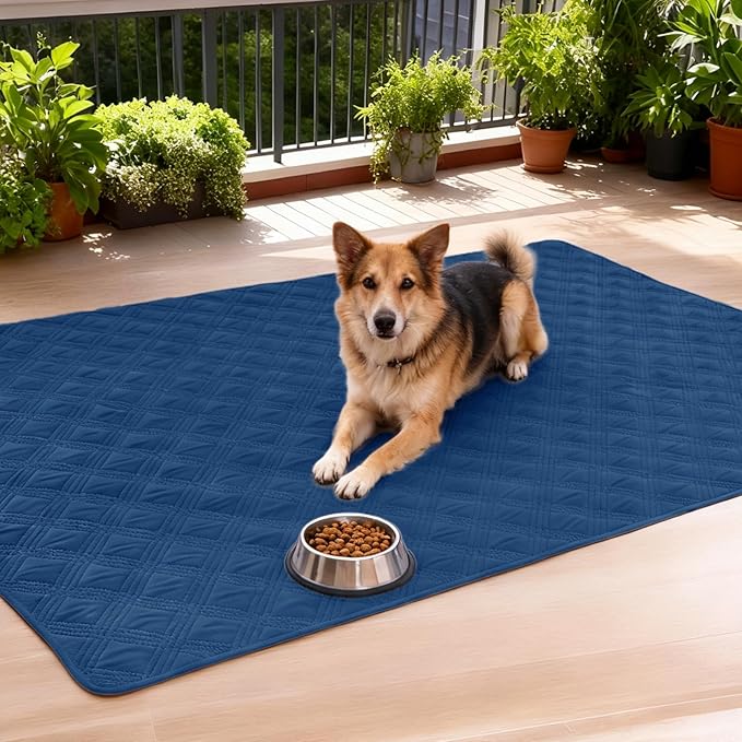 hyha Waterproof Dog Blanket, Reversible Pet Bed Blanket, Soft Sofa Couch Cover for Dogs Washable, Waterproof Pet Couch Covers for Sofa Puppy Cats Furniture Protector(40"x50", Navy Blue/Blue)