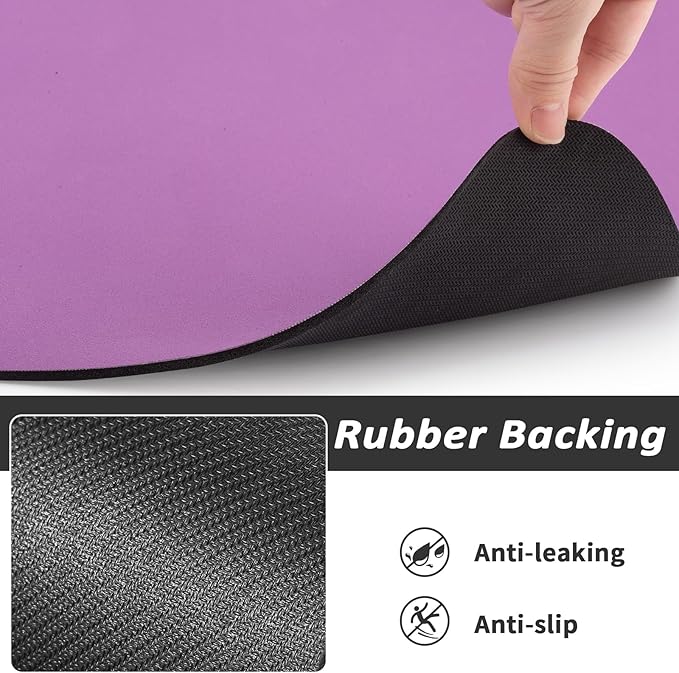 Dog Food Mat - Absorbent Cat Mat for Food and Water, No Stains Pet Feeding Bowl Mat, Easy to Clean Pet Placemats, Quick Dry Dog Water Dispenser Mat for Messy Drinkers | Purple 12"x 19"