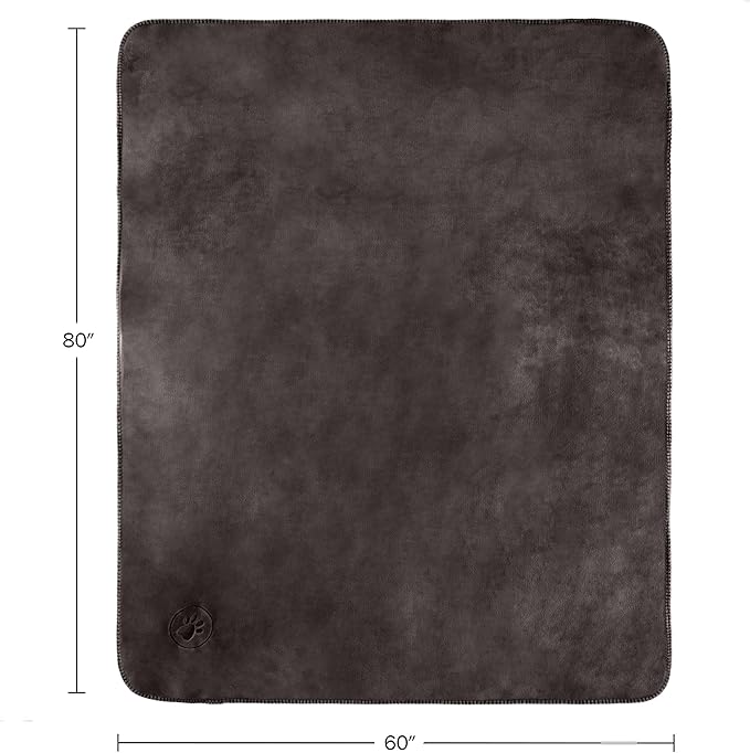 PETMAKER Dog Blanket - 60x80in Reversible Sherpa Blanket - Throw Blankets for Bed, Couch, or Car - Machine Washable Puppy Essentials (Charcoal)