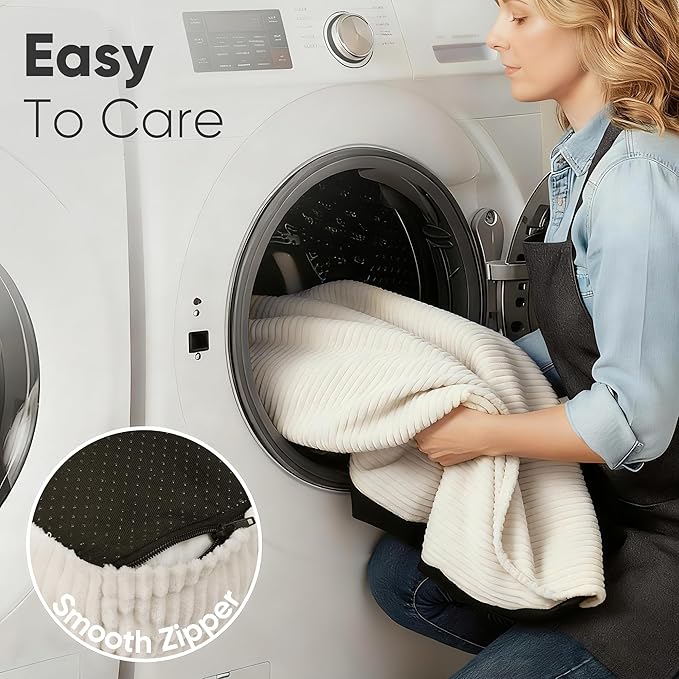 FUKUMARU Cute Dog Bed, Thickened Orthopedic Dogs Couch, 36in Egg Crate Foam Pet Sofa for Medium to Large Dogs, Waterproof Warm Corduroy Pet Bed with Washable Cover, Cream