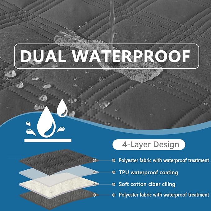 hyha Waterproof Dog Blanket, Reversible Pet Bed Blanket, Soft Sofa Couch Cover for Dogs Washable, Waterproof Pet Couch Covers for Sofa Puppy Cats Furniture Protector(40"x80", Dark Grey/Dark Grey)