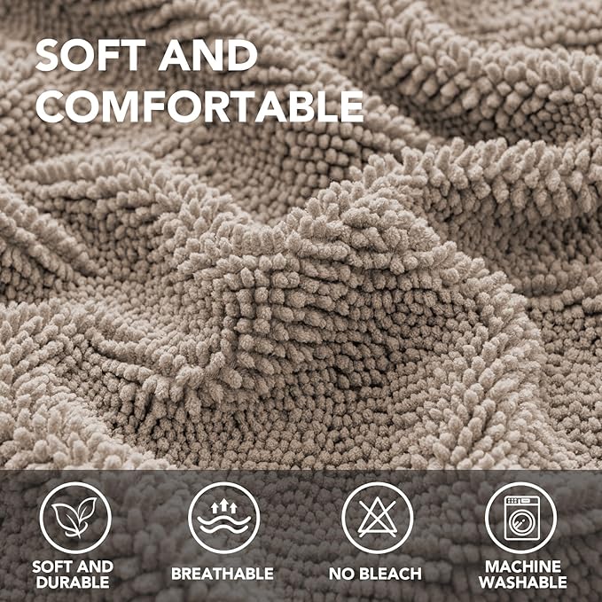 H.VERSAILTEX Non Slip Pet Couch Cover Chenille Dog Bed Protector Thick Soft Sofa Slipcover Pet Friendly Washable Couch Cushion Covers for Pets (30" x 70", Taupe)