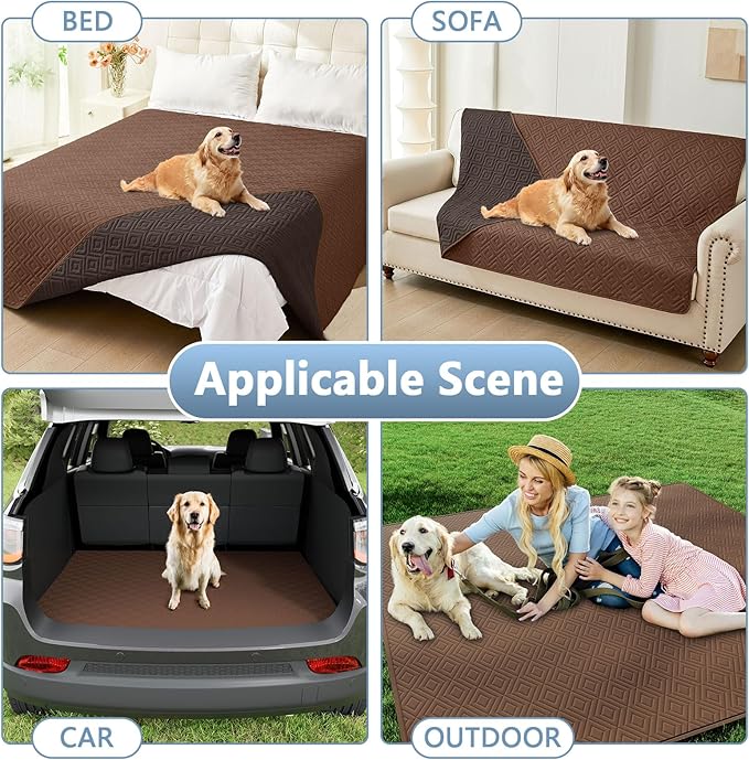 hyha Waterproof Dog Blanket, Soft Pet Bed Blankets, Waterproof Sofa Couch Cover for Dogs Washable, Reversible Pet Couch Covers for Sofa Furniture (40x70 Inch, Brown/Chocolate)