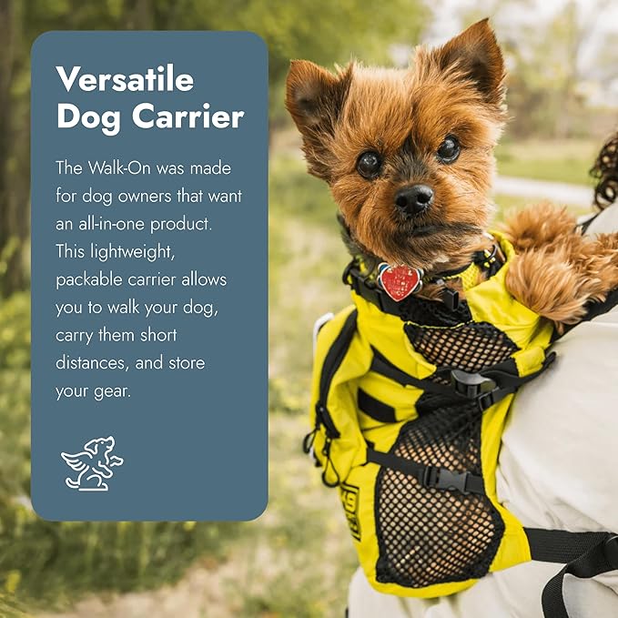 K9 Sport Sack Walk-On - Small, Sunset Orange - Ideal for Dogs with 13-16” Back Length - Lightweight, Packable, Backpack-Style Carrier - Includes Compatible Harness & Storage Bag
