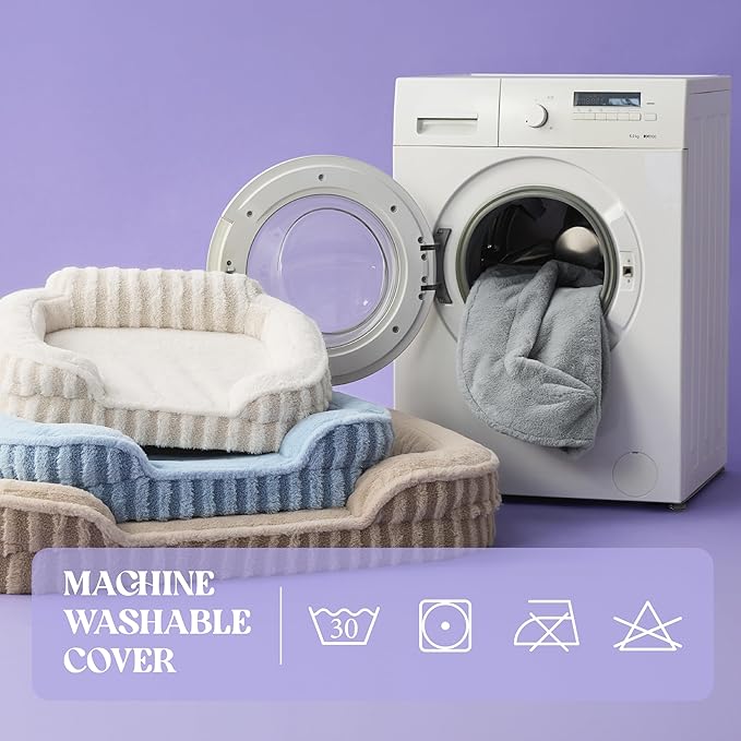 LE SURE Cute Dog Beds Large Sized Dog, Orthopedic Waterproof Large Pet Bed with Sides, High Back Non-Slip Bottom and Egg-Crate Foam Pet Couch Sofa with Washable Removable Cover, Grey