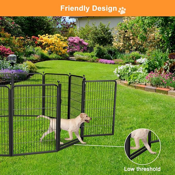 Dog Fence Outdoor Pens Outside,Portable Dog Play Pen 40" H 24 Panels Pet Playpen Exercise Pens for Puppys Small Medium Large Dogs RV Camping Yard Garden Indoor Wide Gate