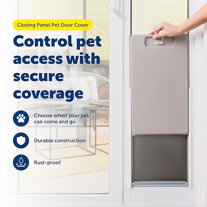 PetSafe Closing Panel Pet Door Cover - Restrict Pet Access - Durable Plastic Cover - Rust-Proof - Easy to Use - Small