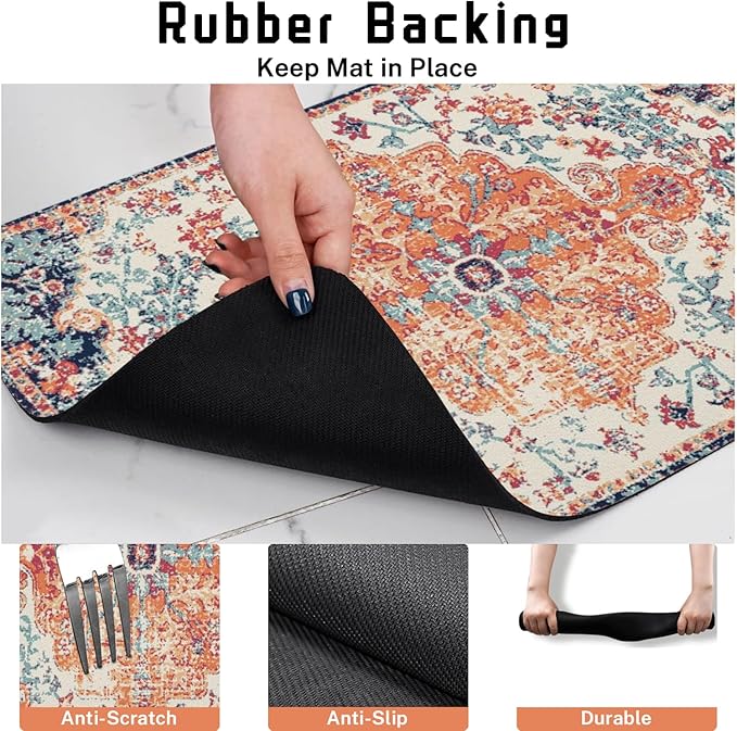 Absorbent Pet Dog Bowl Mat for Food and Water, Pet Cat Food Feeding Mat with Non Slip Rubber Backing, Dog Food Mats for Floors Waterproof, 12"x20"