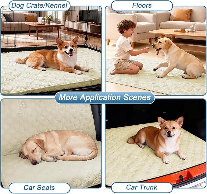 hyha Waterproof Dog Blanket, Reversible Pet Bed Blanket, Soft Sofa Couch Cover for Dogs Washable, Waterproof Pet Couch Covers for Sofa Puppy Cats Furniture Protector(52"x82", Beige/Beige)
