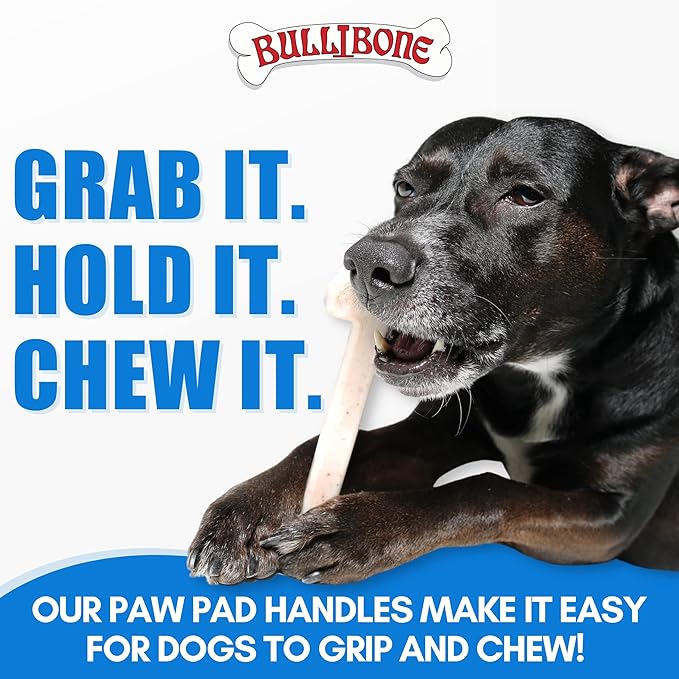 Bullibone Nylon Dog Chew Toy for Aggressive Chewers - Dental Hygiene Bone with Bacon Flavor, Durable Tough Chew Toys for Small Dogs, Indestructible Dog Bone - 3 Pack