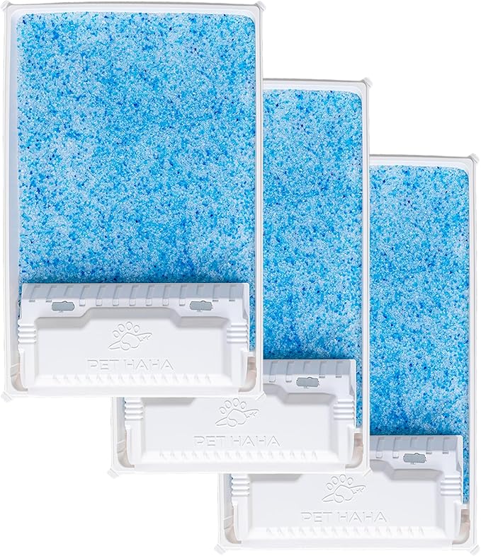 Crystal Cat Litter and Disposable Litter Trays （3 Sets） Compatible with Petsafe Scoop-Free Classic/Legacy/Smart Litter Boxes, Triple Leak Proof Design (3 pcs Blue)