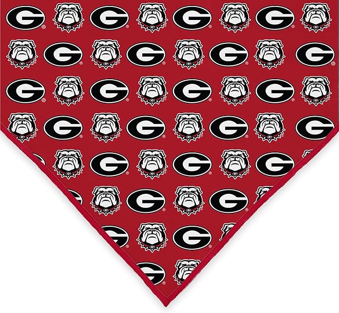 Georgia Bulldogs Officially Licensed Bandana for Dogs and Cats | Fits Pets Great Gift Idea | Easy-to-Tie (Large, 28")