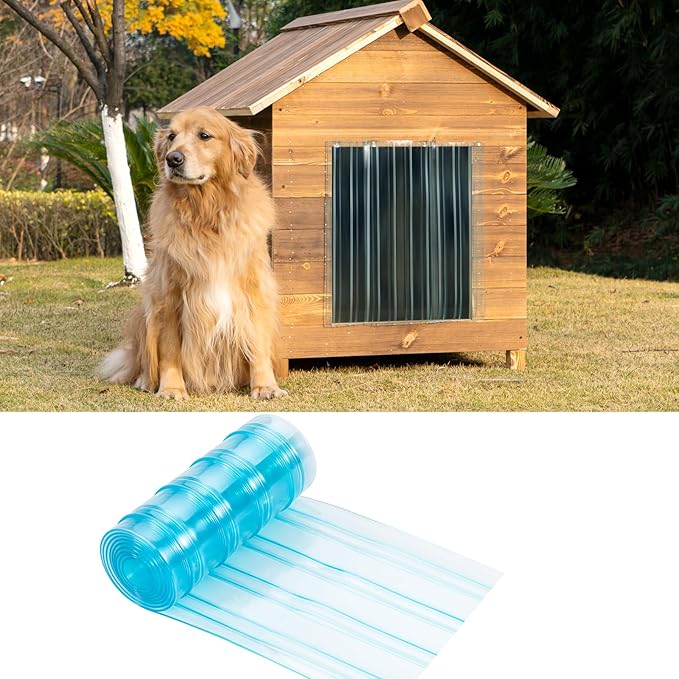 Uross Dog Door Replacement Flaps - 10.8 FT x 7.9 in Weather DIY Cat Door Flap, Doggie Door Replacement Flaps, Vinyl Plastic for Dog House, Ideal Large Pet Door Replacement Flap