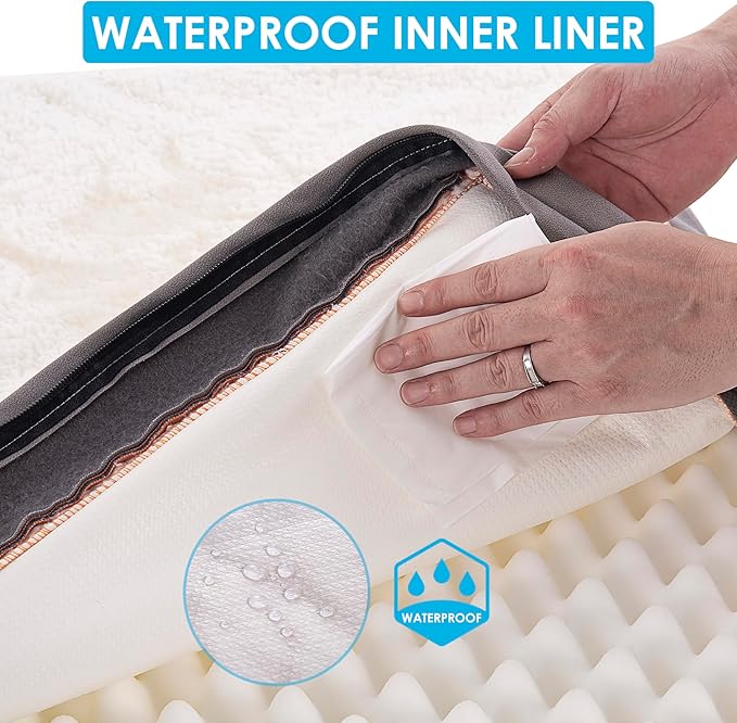 Sunheir Orthopedic Dog Beds for Small Dogs, Waterproof Puppy Bed with Removable Washable Cover, Non-Slip Bottom and Egg-Crate Foam, (Light Grey, 24.0" L x 16.0" W x 3.0" Th)