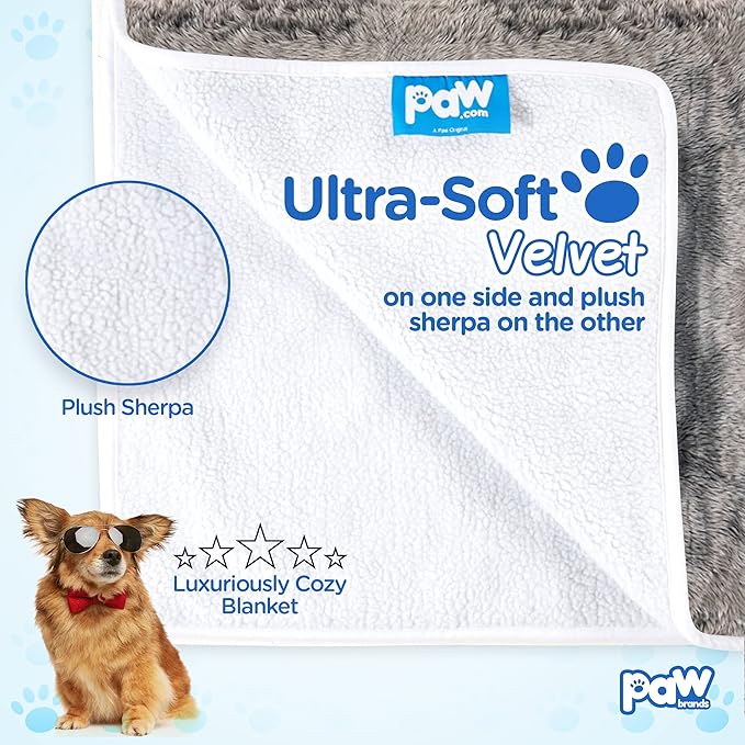 PupProtector Waterproof Throw Blanket for Dogs and Cats, Pet Blanket Cover for Couches, Sofas, Beds, Car Seats, Furniture, Calming Soft Faux Fur, Dark Grey, Original (60" L x 50" W)