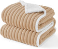 Bedsure ComfyFleece™ Waterproof Dog Blankets for Large Dogs - Soft Pet Cat Blanket Corduroy Fleece for Couch Protector Washable, Cozy Calming Reversible Furniture Protection,40"x50", Tuscan Beige