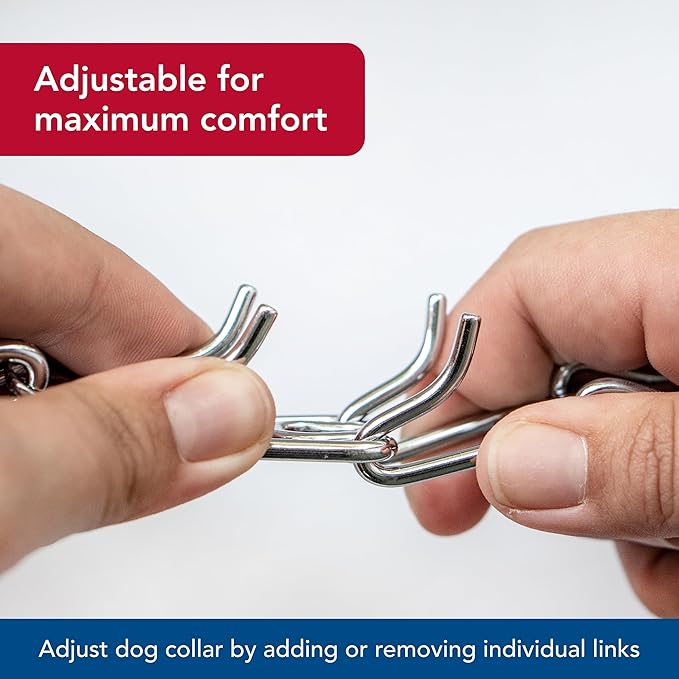 Herm SPRENGER Ultra-Plus Prong Dog Training Collar, 4 mm x 21" Neck Size, 4 mm x 25" Chain Length, Steel Chrome Plated Dog Prong Collar, Pinch Collar for Dogs, Dog Correction Collar