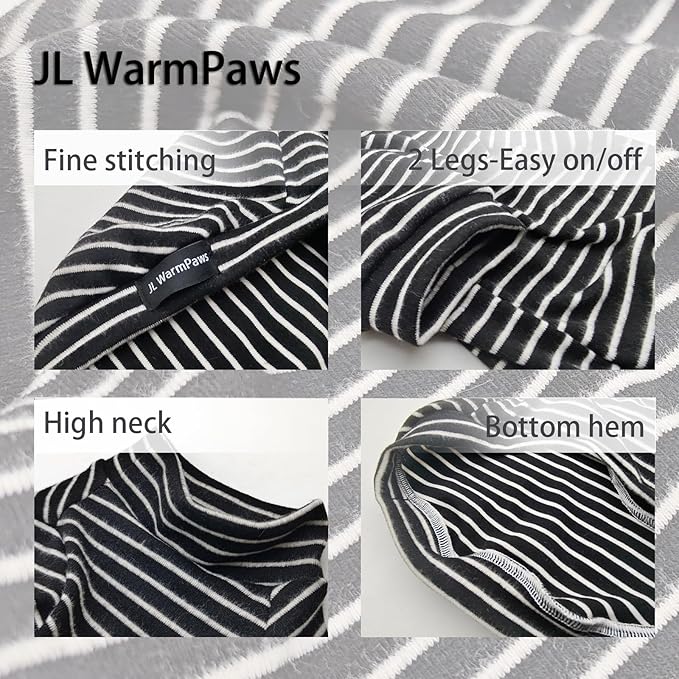 Fleece Sphynx Cat Clothes Soft Hairless Cat Clothes Pullover Cat Sweater for Chihuahua All Season Light and Warm Kitten Cloth for Cats Only Puppy Clothes Small Dog Sweater (B-Striped, 2XL)