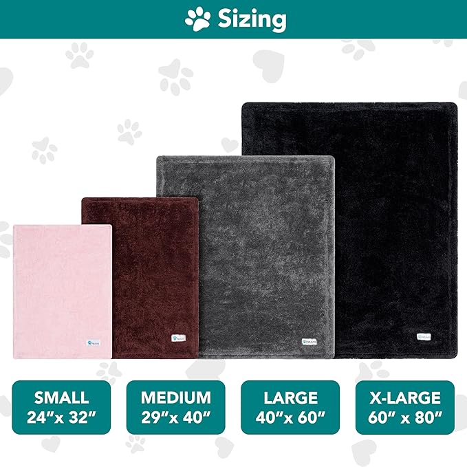 PetAmi Dog Blanket for Large Medium Dogs Black, Fluffy Soft Puppy Blanket, Sherpa Fleece Cat Blanket for Kitten Doggie, Calming Pet Blanket Throw for Bed Washable Sofa Couch Cover, Large 40x60