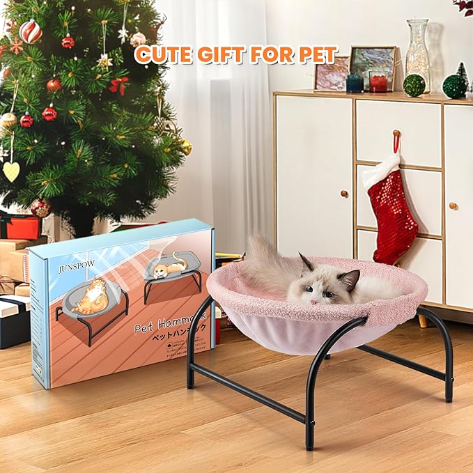 Cat Hammock Bed - Detachable, Breathable, Easy Assembly Indoors Outdoors, 16.9 in x 16.9 in x 9.5 in