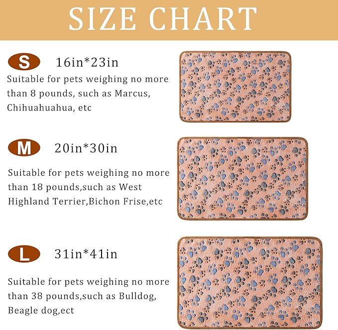 1 Pack 3 Blankets Super Soft Fluffy Premium Fleece Pet Blanket Flannel Paw Printed Throw for Dog Puppy Cat (Small 23x16'', Beige, Grey, Navy)