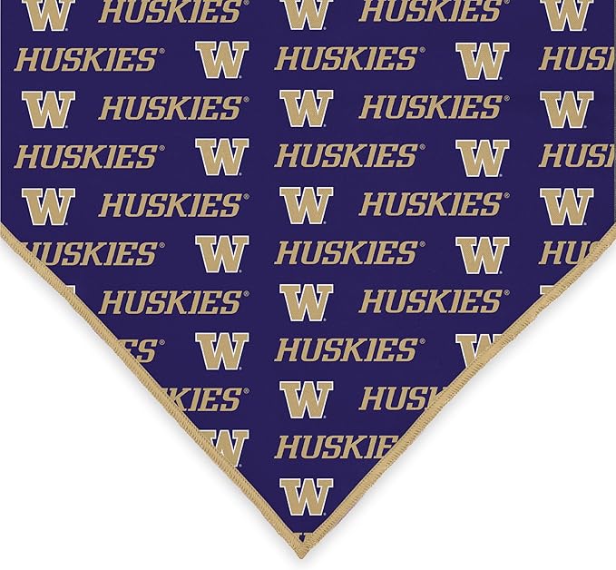 Washington Huskies Officially Licensed Bandana for Dogs and Cats | Fits Pets Great Gift Idea | Easy-to-Tie (Large, 28")