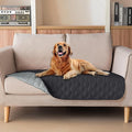 gogobunny 100% Double Sided Waterproof Dog Blanket Soft Pet Bed Cover Reversible Protect Furniture Couch Sofa Car for Puppy Large Dog Cat (Dark Charcoal/Light Charcoal, 32x53 Inch (Pack of 1))