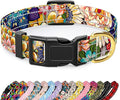 Reflective Dog Collar for Medium Dogs, Cute Boho Adjustable Heavy-Duty Nylon Puppy Collar for Boy and Girl Female, Soft Pet Accessories with Quick Release Buckle, Colorful Mandala