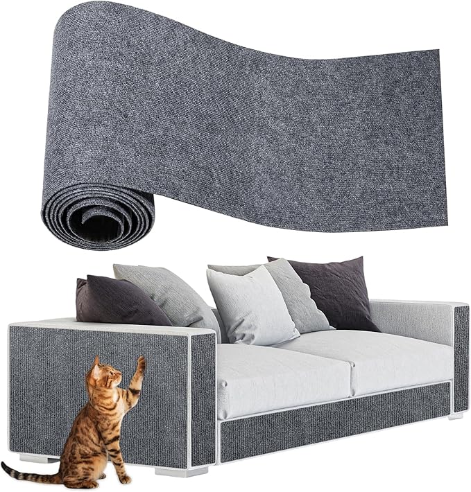 ENONCI Anti Scratch Pads for Cats, Furniture Protector for Couch Corners - 78.7x15.8 Inch Cat Scratching Mat, Replaceable Climbing Wall Scratcher