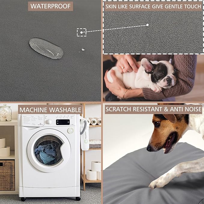 Dog Bed Cover Waterproof Replacement Machine Washable Covers for 24x18 Inch Dog Bed Heavy Duty Scratch Resistant Mattress Protector Pet Bed Cover Only Grey
