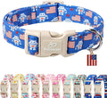 4th of July Dog Collar, Robot Star-Spangled Patriotic Dog Collars for Large Dogs, Adjustable Lightweight Quick-Release Buckle Collar for Boy&Girl Dogs L