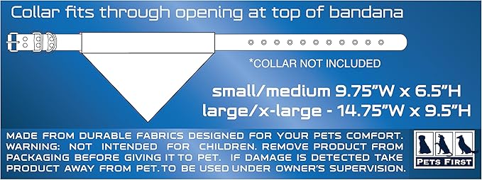 Pets First Collegiate Pet Accessories, Reversible Bandana, Virginia Cavaliers, Small/Medium