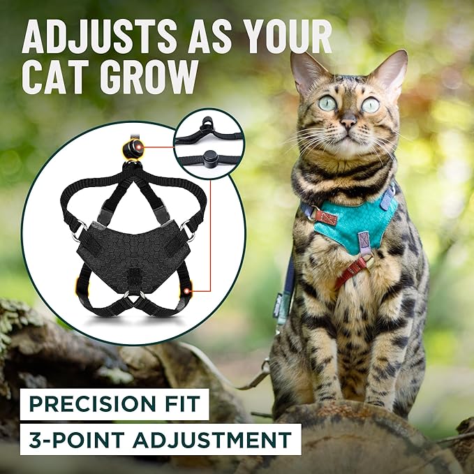 Houdini™ Escape Proof Kitten Harness and Leash Set by OutdoorBengal – Extra Small – Comfy, Adjustable and Lightweight - Houdini Cat Harness Escape Proof for Small Cats + Cat Leash 6ft (Pink, XS)