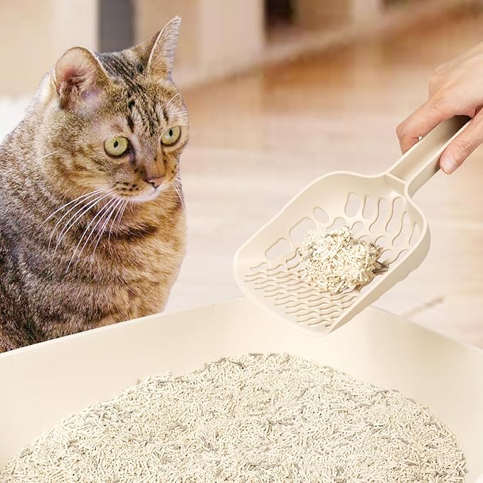 Lady N - Infinity Cat Litter Scoop: Easy Sifting with 8-Shaped Hole Design for Tofu Cat Litter and Clay Litter, Durable ABS Plastic Litter Scoop