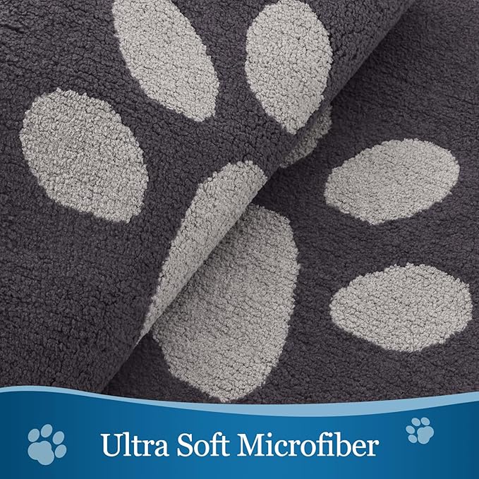 Buganda Dog Door Mat for Muddy Paws, Absorbent Dirt Trapper Washable Indoor Doormats, Non Slip Low-Profile Mud Mat for Dogs, Front Entrance Doormat for Inside Floor (47x24 Inches, Dark Grey)