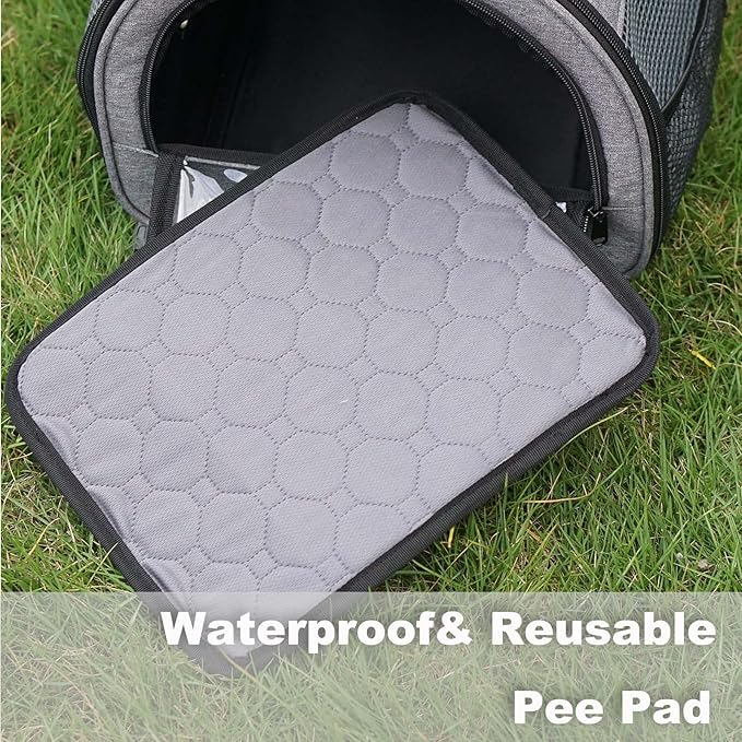 Rabbit Carrier, Small Pet Carriers for Guinea Pig Hamster Bird Bunny Bearded Dragon Kitty, Animal Bag with Stable Handle and Waterproof Pad, Easy Travel and Vet Visit-Small