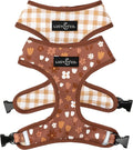 Lucy & Co. Cute Reversible Dog Harness Walking Halter - Best Designer Pet Harnesses for XS - XL Dogs - Padded Adjustable Vest for Easy Walking (X-Large, Chocolate Meadows - Brown & White Floral)